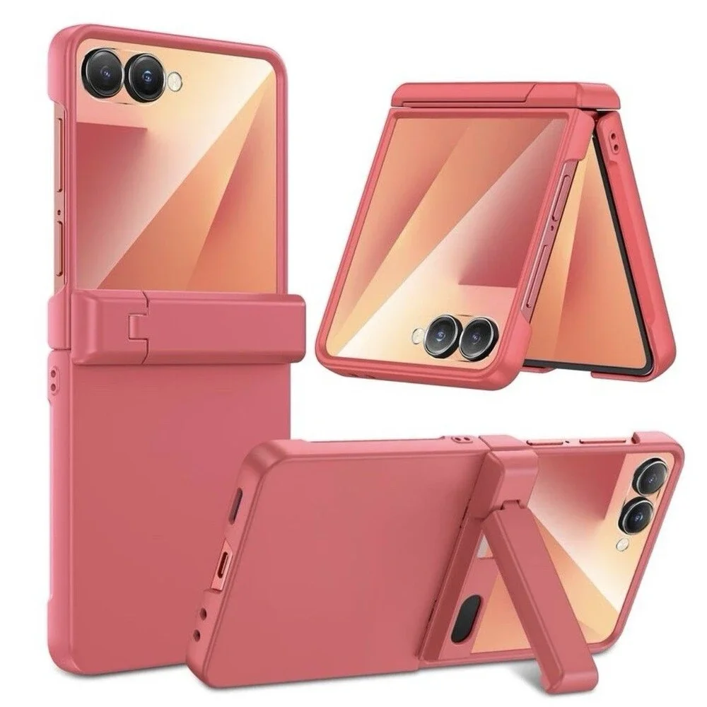 for Galaxy Z Flip 7 Case, with Hidden Kickstand, Built-in Screen Protector, Cora